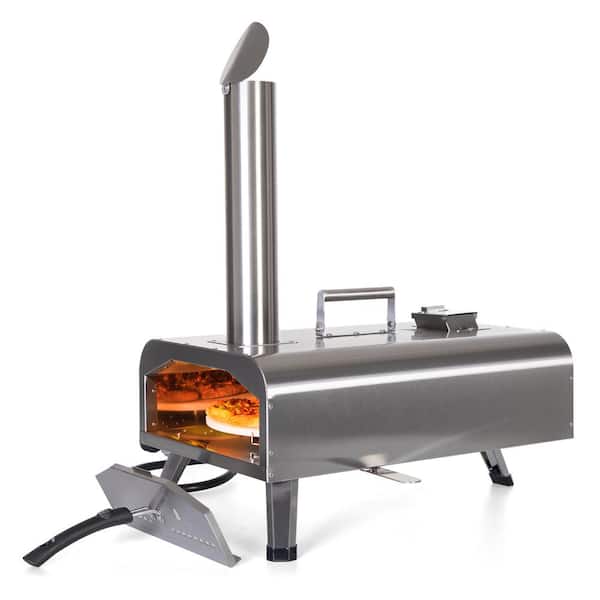 PHI VILLA Multi-Fuel 12 in. Charcoal Wood Fired and Gas Outdoor Pizza Oven