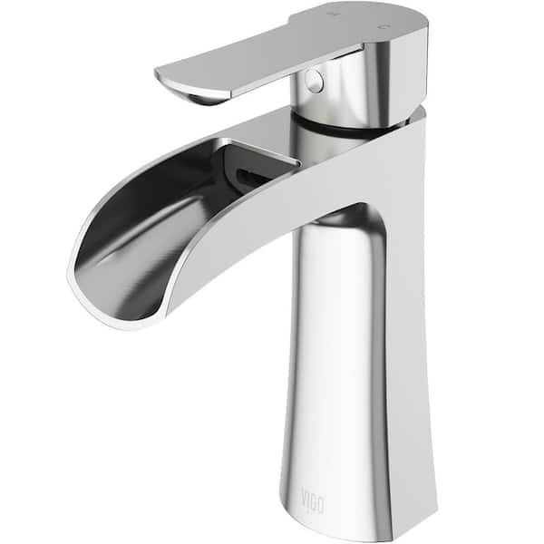 VIGO Paloma Single Handle Single-Hole Bathroom Faucet in Brushed Nickel