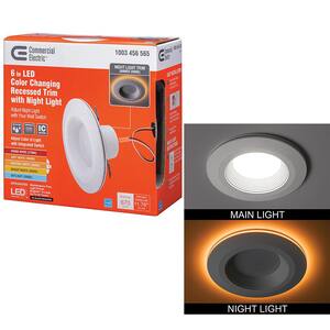 6 in. Selectable CCT Integrated LED Recessed Light Trim with Night Light Feature 670 Lumens 11-Watt Dimmable