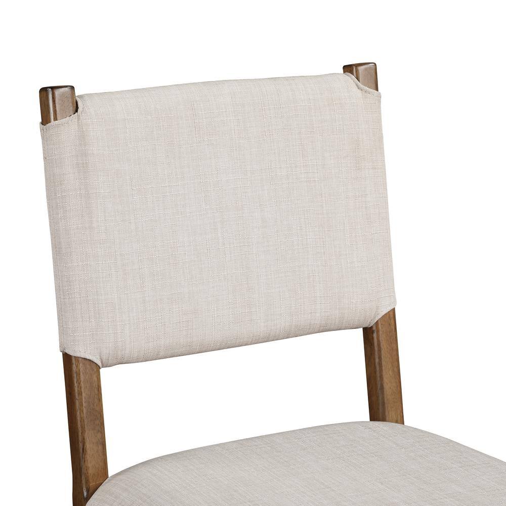 Oslo Light Brown Wood and Linen Counter Chair Set
