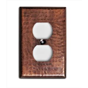 Pure Copper Hand Hammered Duplex Wall Plate
