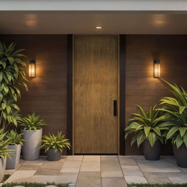 DOORNMORE Blanq 42 in. x 96 in. Left Inswing Mahogany Wood Flush