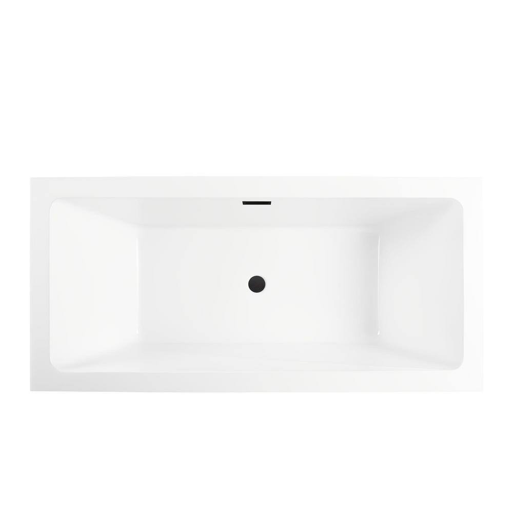 Orion 59'' White Acrylic Freestanding Soaking Bathtub