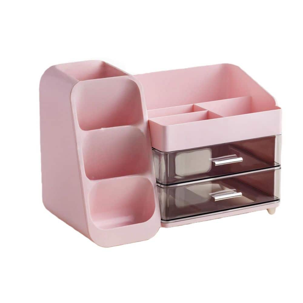 Wudkey Multi-Compartment Countertop Vanity Organizer with Brush