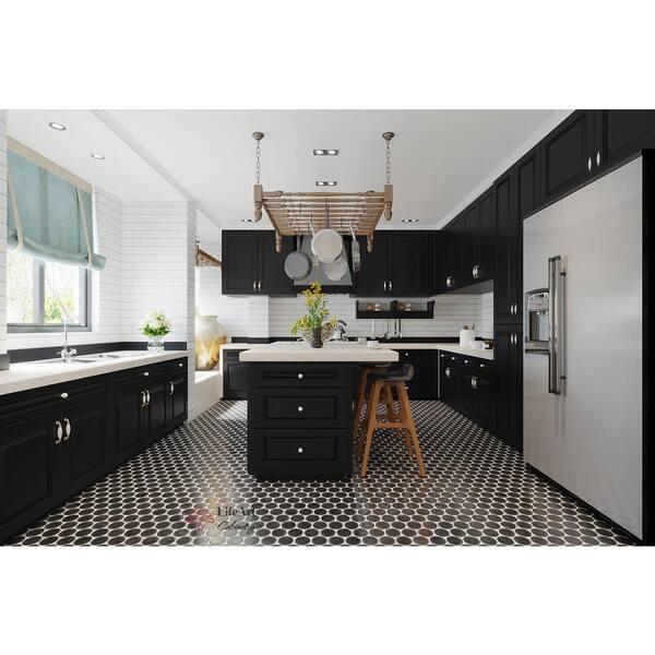 LIFEART CABINETRY Newport Ready to Assemble 21x34.5x24 in. Base Cabinet with 1-Door and 1-Drawer in Dark Espresso