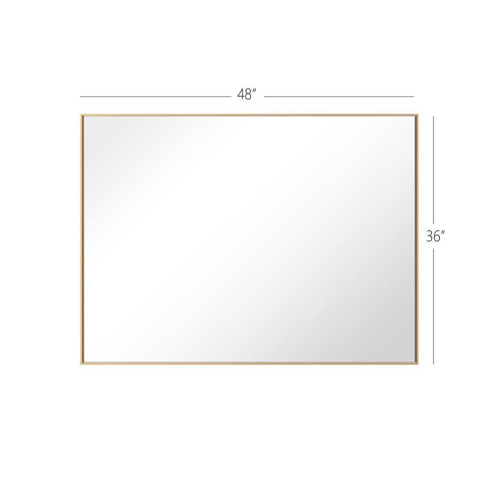 Elegant Gold Aluminum Framed 48"x36" Rectangular Vanity Mirror