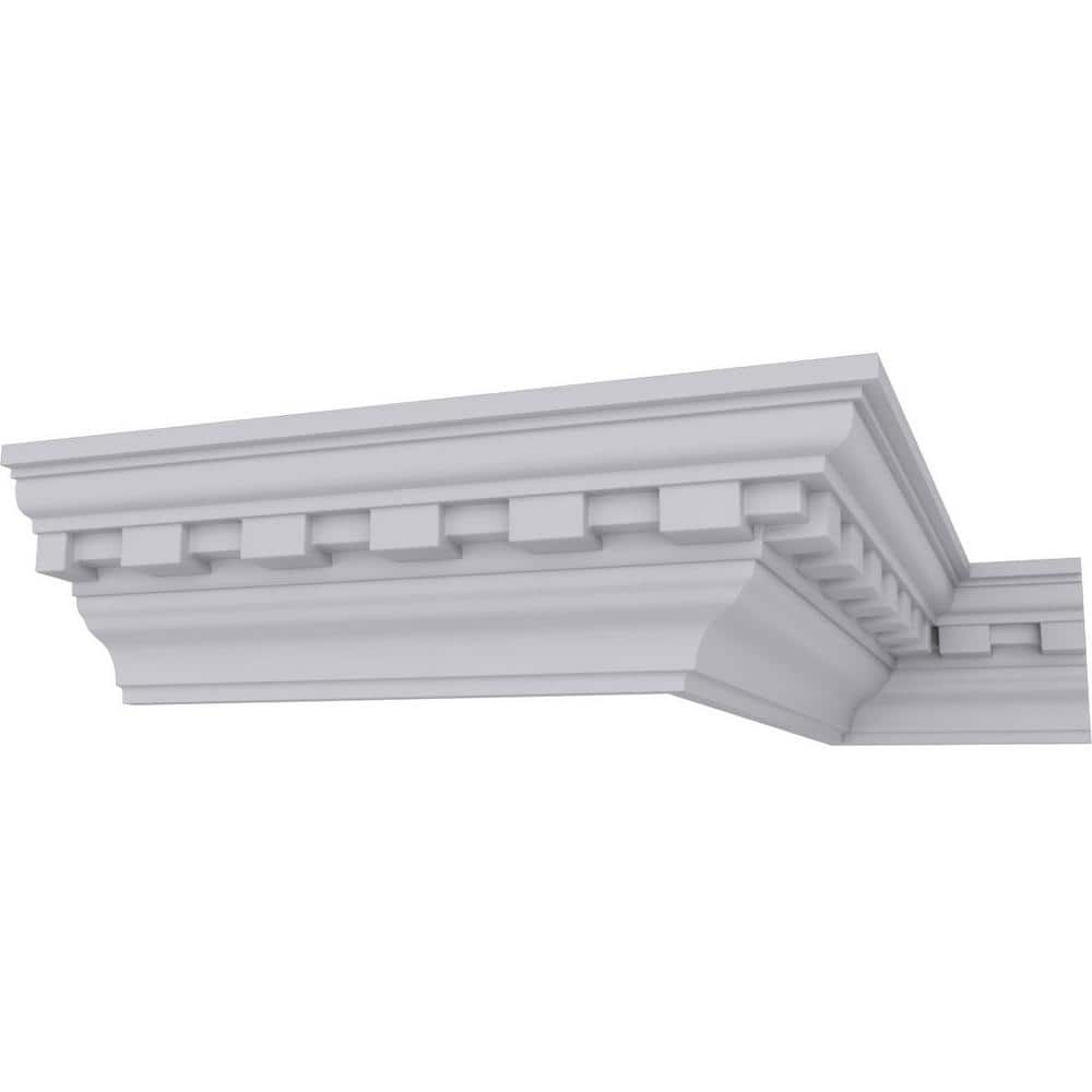 Primed White Polyurethane Geometric Crown Moulding Sample