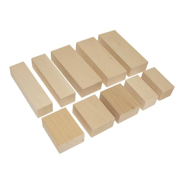 Walnut Hollow 1 in. x 2 in. x 1ft. Assorted Basswood Carving Hardwood Boards Blocks (10-Pack)