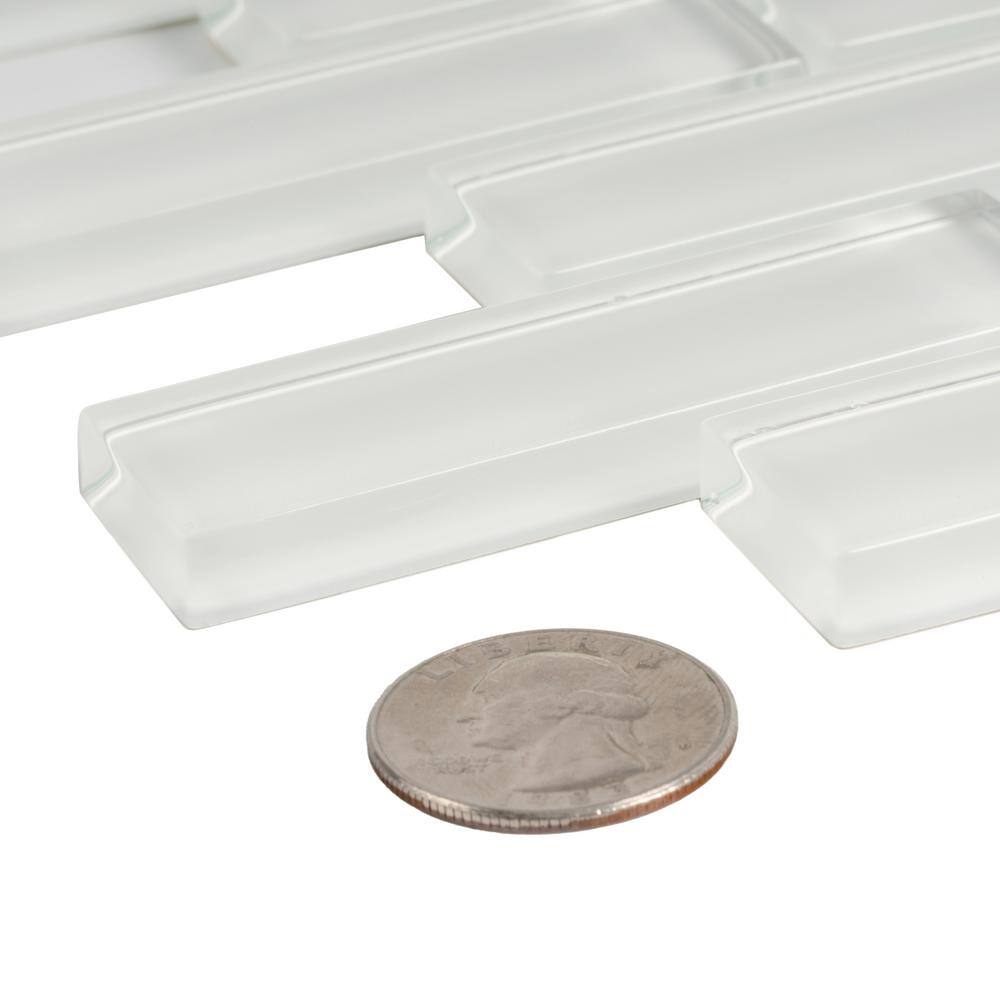 Apollo 11.9" White Glossy Glass Mosaic Tile for Walls and Floors