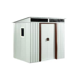 6 ft. W x 5 ft. D Outdoor White Metal Storage Shed with Window (30 sq. ft.)
