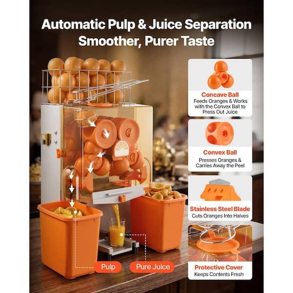 SKYSHALO Commercial Orange Juicer Machine 120W Automatic Juice