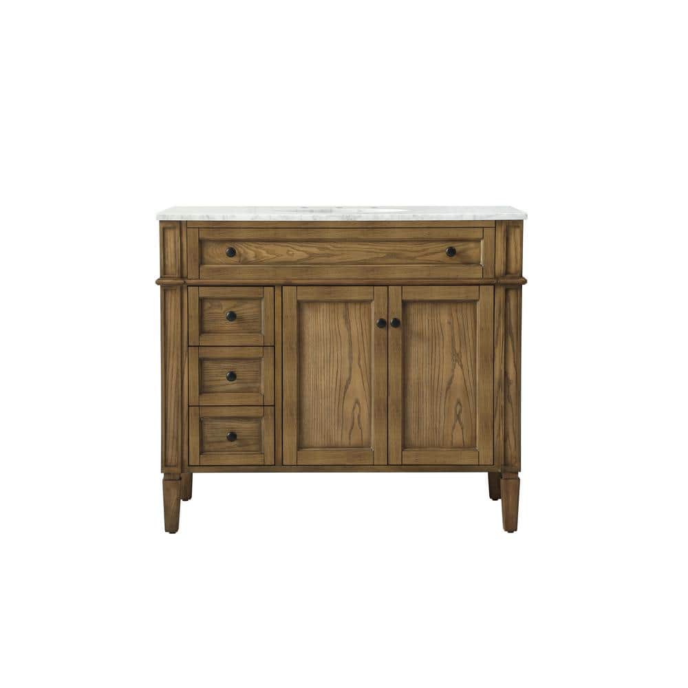 Simply Living 40 in. W x 21.5 in. D x 35 in. H Bath Vanity in Driftwood wit