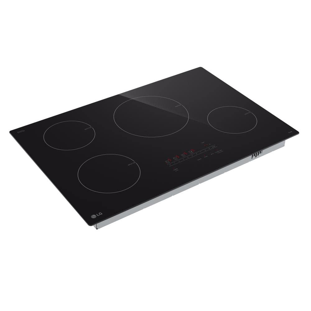 LG 30" Black Ceramic 4-Burner Induction Cooktop with Touch Control