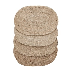 Natural Jute 15 in. W x 10 in. H Tan Jute Oval Placemat (Set of 4)