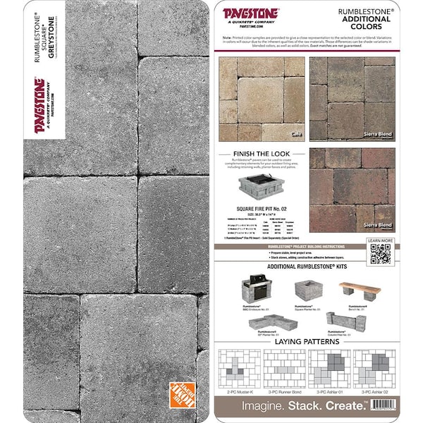 Pavestone Paper Sample Only of RumbleStone 3.5 in. x 7 in. Greystone Concrete Mini Wall Block (1-Piece)
