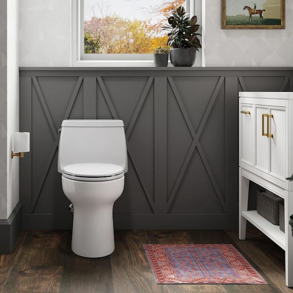 Santa Rosa 12 in. Rough In 1-Piece 1.28 GPF Single Flush Elongated Toilet in White Seat Included