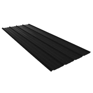 Ribbed 3/4 in. x 3 ft. x 8 ft. 29-Gauge Galvanized Steel Roof/Wall Panel Black