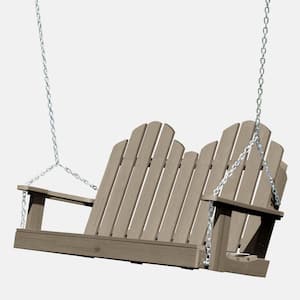 Classic Westport 4 ft. 2-Person Woodland Brown Recycled Plastic Porch Swing