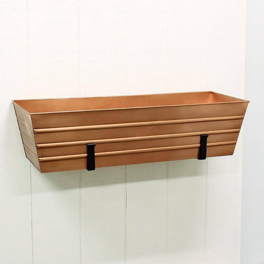 Large Copper Plated Steel Window Flower Box Planter