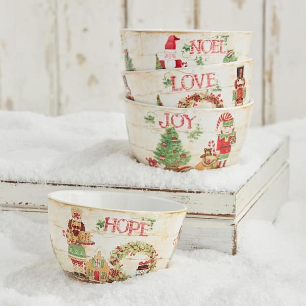 Certified International Nutcracker Parade Assorted Colors Ceramic Ice Cream Bowls 24 fl. oz. 5.25 in. x 3 in. (Set of 4)