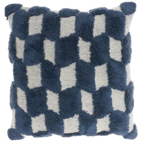 57 GRAND BY NICOLE CURTIS Nicole Curtis Navy Geometric 18 in. x 18 in. Throw Pillow