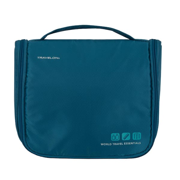 Travelon World Travel Essentials Peacock Teal Hanging Toiletry Kit