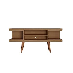 Utopia 53.14 in. Maple Cream Composite TV Stand Fits TVs Up to 50 in. with Cable Management