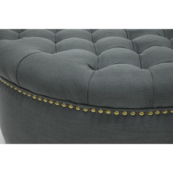 Baxton Studio Iglehart Traditional Gray Fabric Upholstered Ottoman