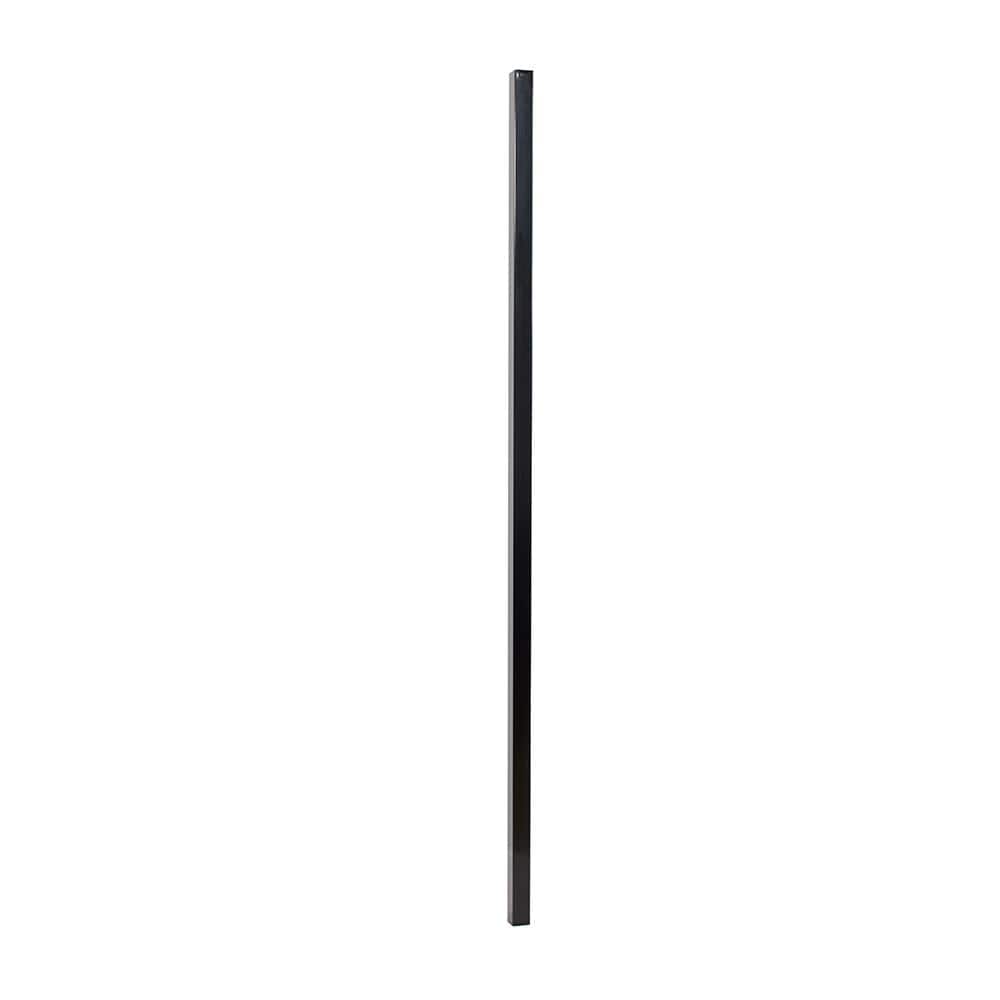 Versai 7-ft Gloss Black Powder-Coated Steel Fence Post