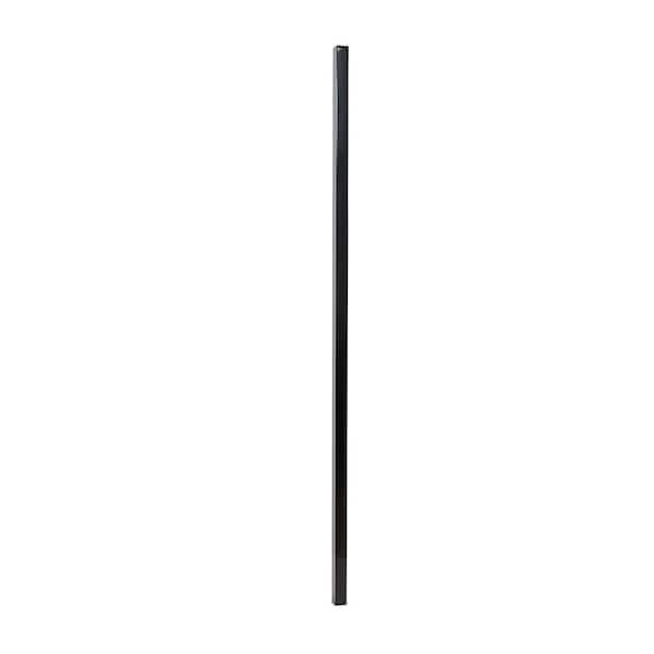 Versai 2 in. x 2 in. x 7 ft. Gloss Black Steel Fence Blank Post