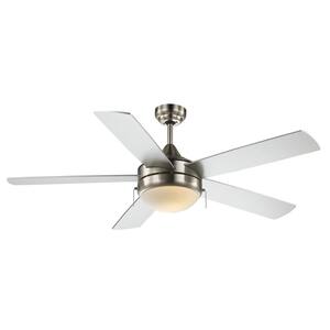 Cappleman 52 in. CFL Indoor Brushed Nickel Modern Ceiling Fan with Light Kit, 5-Blade