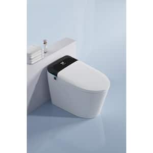 One-Piece Smart Toilet 1.32 GPF Auto Single Flush Round Toilet in White with Warm Water, Remote Control and Heated Seat