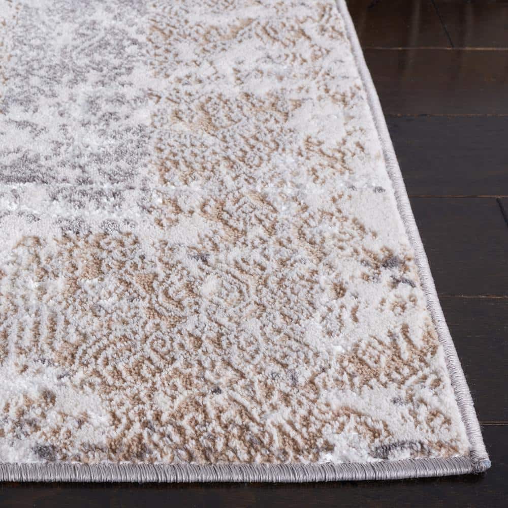 Amelia Abstract Beige & Gray 8' x 10' Synthetic Area Rug