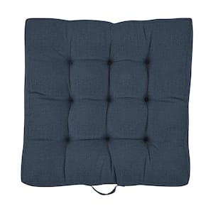 Sorra Home 24 x 24 x 5 Deep Seating Outdoor Floor Cushion in Sunbrella Revive Indigo