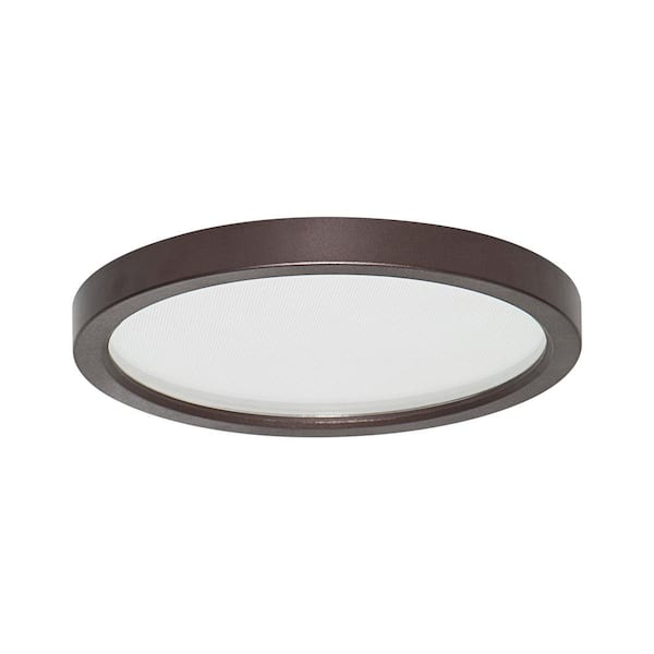 AMAX LIGHTING K Series 5.5 in. 9-Watt 3000K Edge Lit Bronze Finish Integrated LED Flush Mount with White Polycarbonate Diffused Shade