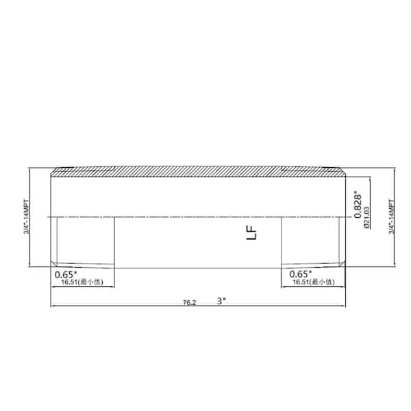3/4 in. x 3 in. MIP Brass Nipple Fitting