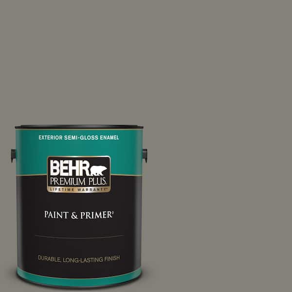 BEHR PREMIUM PLUS 1 gal. #N360-5A Wood Ash Semi-Gloss Enamel Exterior Paint & Primer