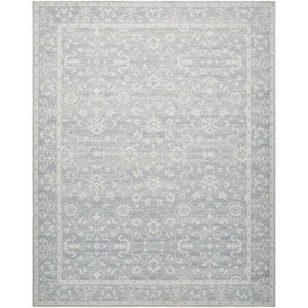 Nabela Noor Home Asha Sky Blue/Off-White Traditional Area Rug, 6 x 9