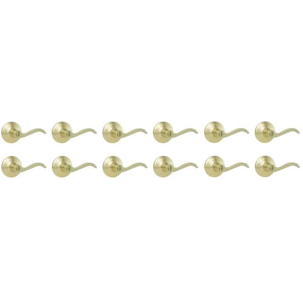 Naples Polished Brass Bed/Bath Door Lever 12-Pack