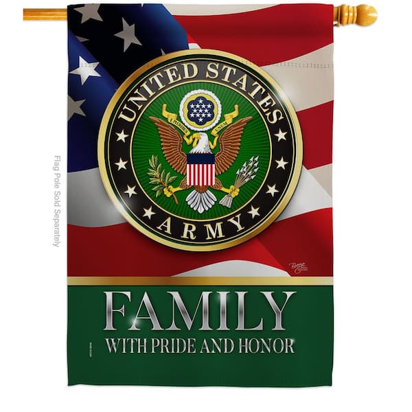 Breeze Decor 2.3 ft. x 3.3 ft. US Army Family Honor House Flag 2-Sided Armed Forces Decorative Vertical Flags
