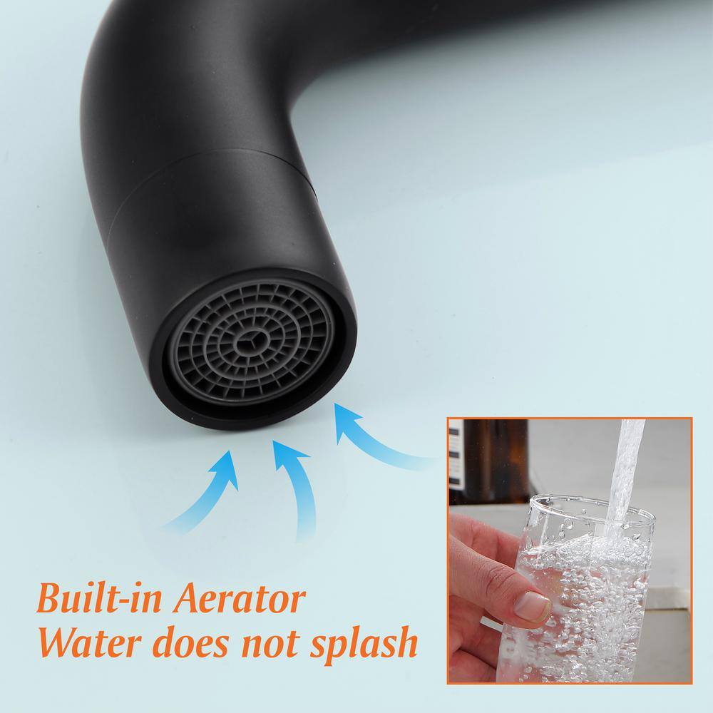 Matte Black Wall Mounted Single Handle Bathroom Faucet