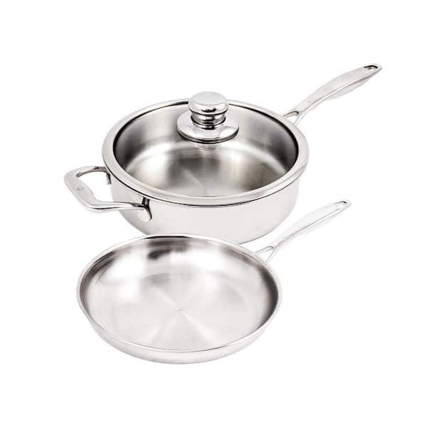 Premium Clad Stainless Steel 3 Piece Saucepan Set
