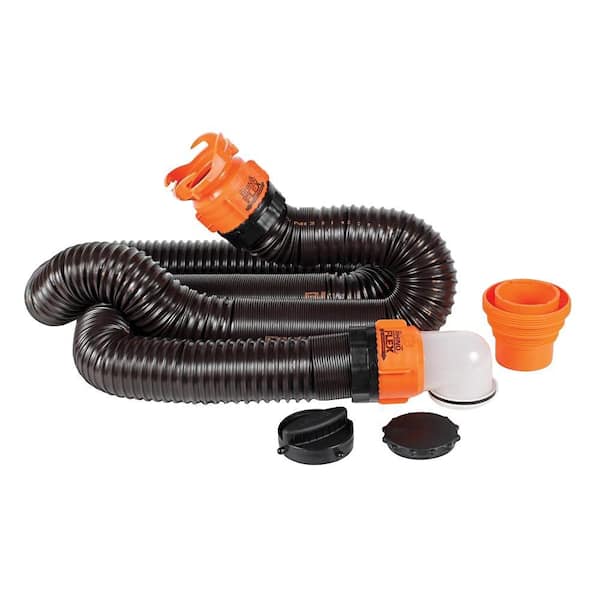 Camco RhinoFLEX 15 ft. Sewer Hose Kit with Swivel Fittings