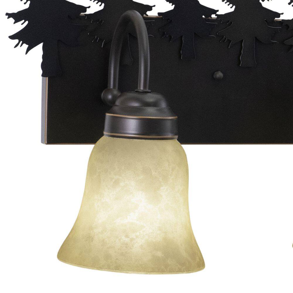 Rustic Burnished Bronze 3-Light Tree Vanity Fixture