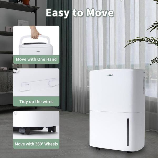 Edendirect 120 pt. 6,000 sq.ft. Dehumidifier in. White with