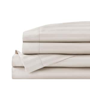 500 Thread Count Egyptian Cotton Sateen Biscuit Damask 4-Piece King Sheet Set