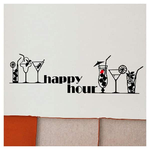Washington Wallcoverings 36 in. H x 36 in. D 13-Piece Happy Hour Wall Sticker (2-Sheets)
