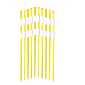 48 in. Reflective Driveway Markers Driveway Poles for Easy Visibility at Night, Yellow (20-Pack)