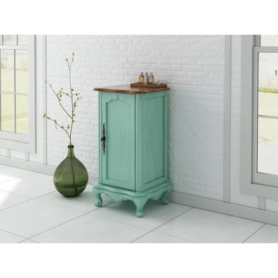 Provence 18 in. W x 16 in. D x 34 in. H Blue Freestanding Linen Cabinet