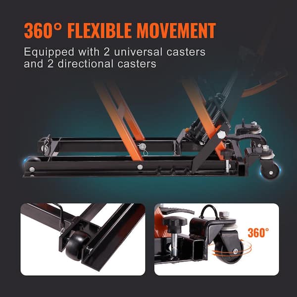 Steel Hydraulic Motorcycle Jack Stand, 1500 lbs. ATV Scissor Lift Jack, 4.7 in. 15 in. Scissor Lift Jack Stand